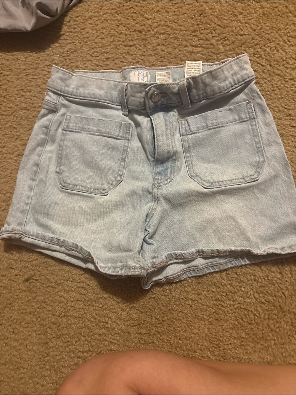 Time and Tru Light Blue High-Rise Denim Shorts